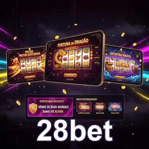Imagem promocional do site 28bet destacando apostas esportivas e cassino online na página inicial.